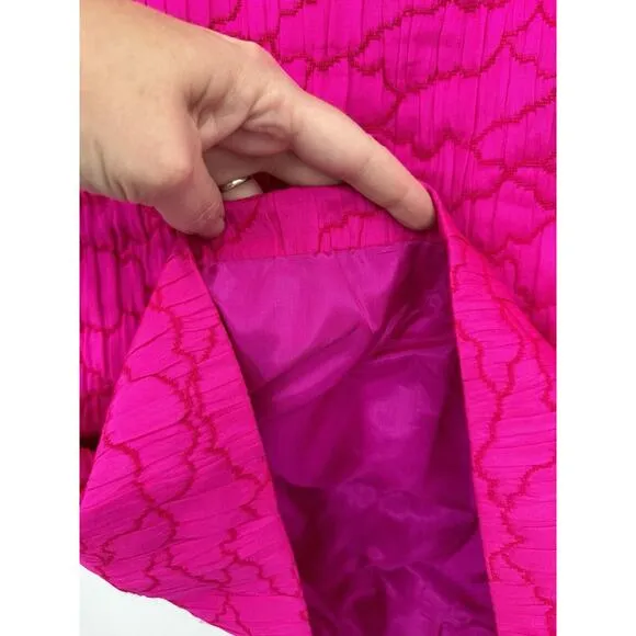 bruce oldfield Skirt Vintage Designer Pink Pattern Lined Wool Silk Blend Pencil