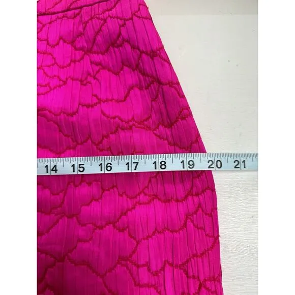 bruce oldfield Skirt Vintage Designer Pink Pattern Lined Wool Silk Blend Pencil