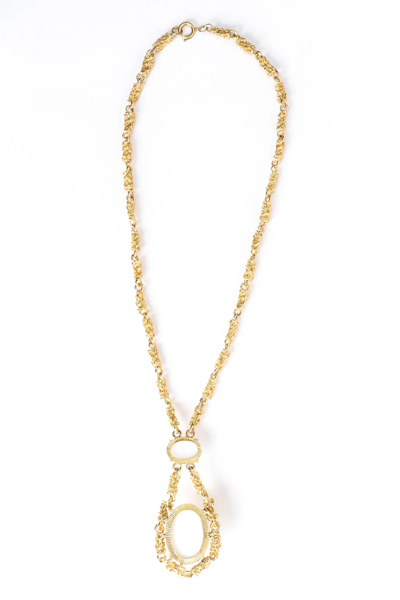 Brutalist Double Egg Pendant Necklace