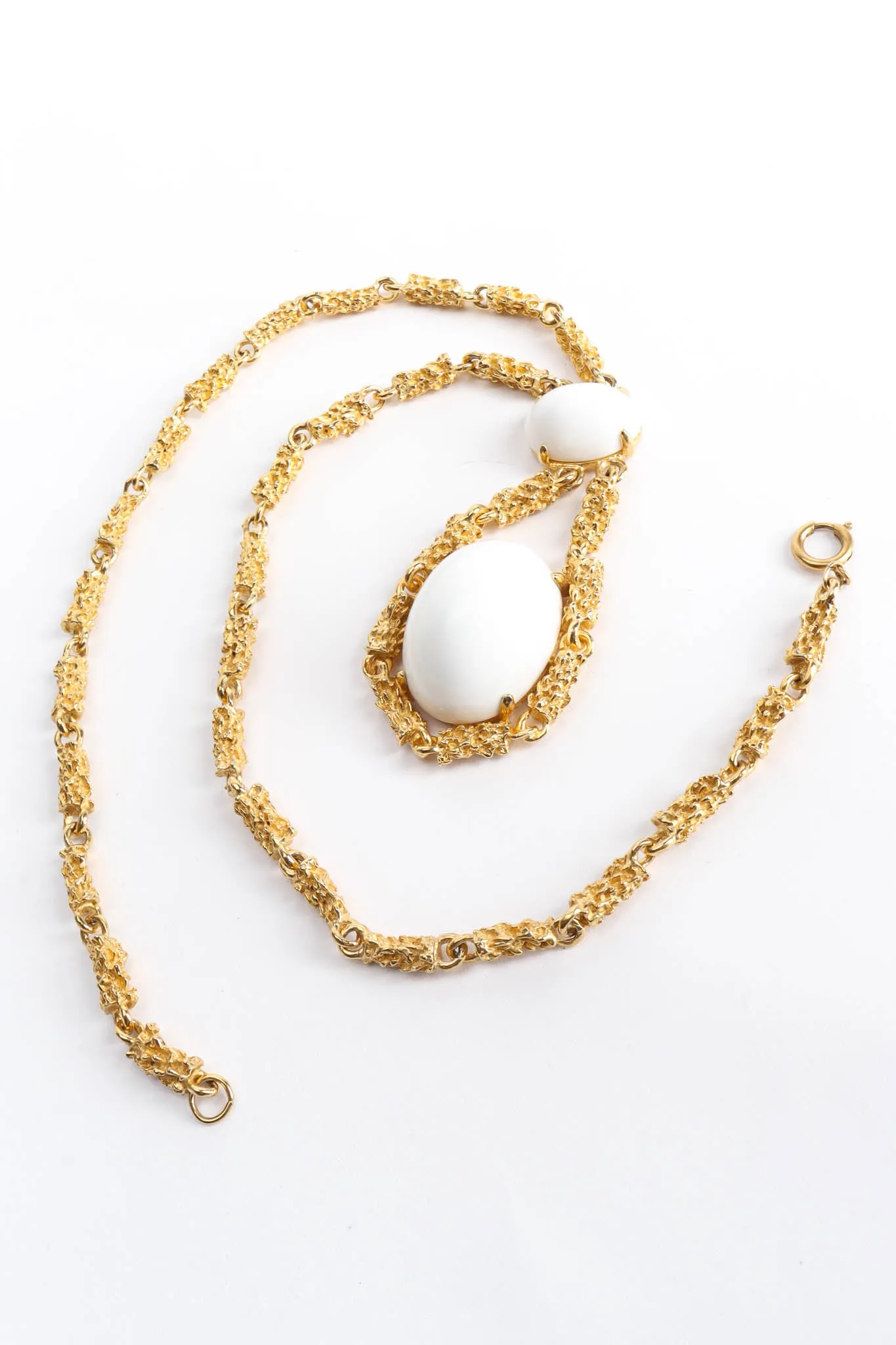 Brutalist Double Egg Pendant Necklace