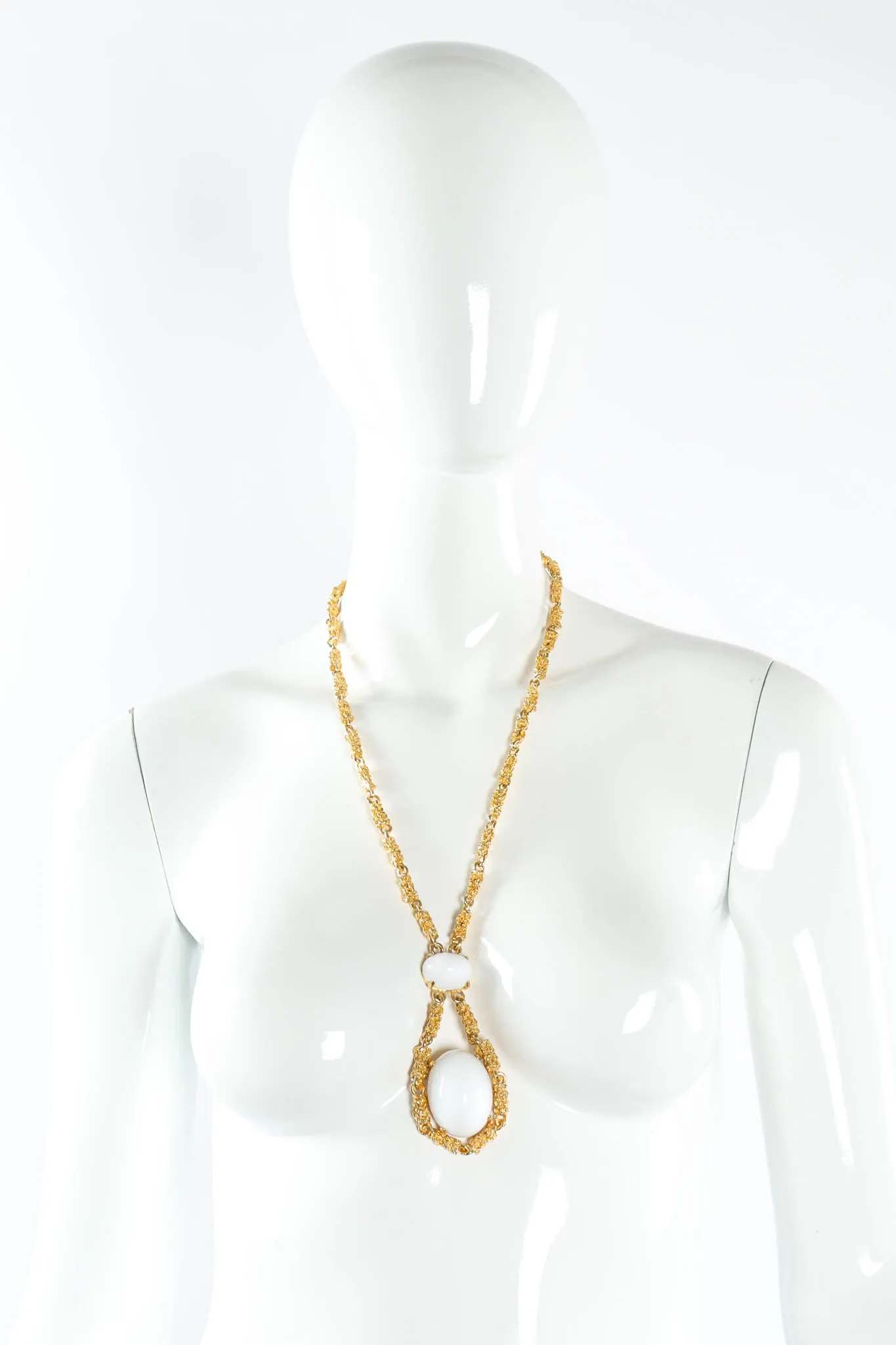 Brutalist Double Egg Pendant Necklace