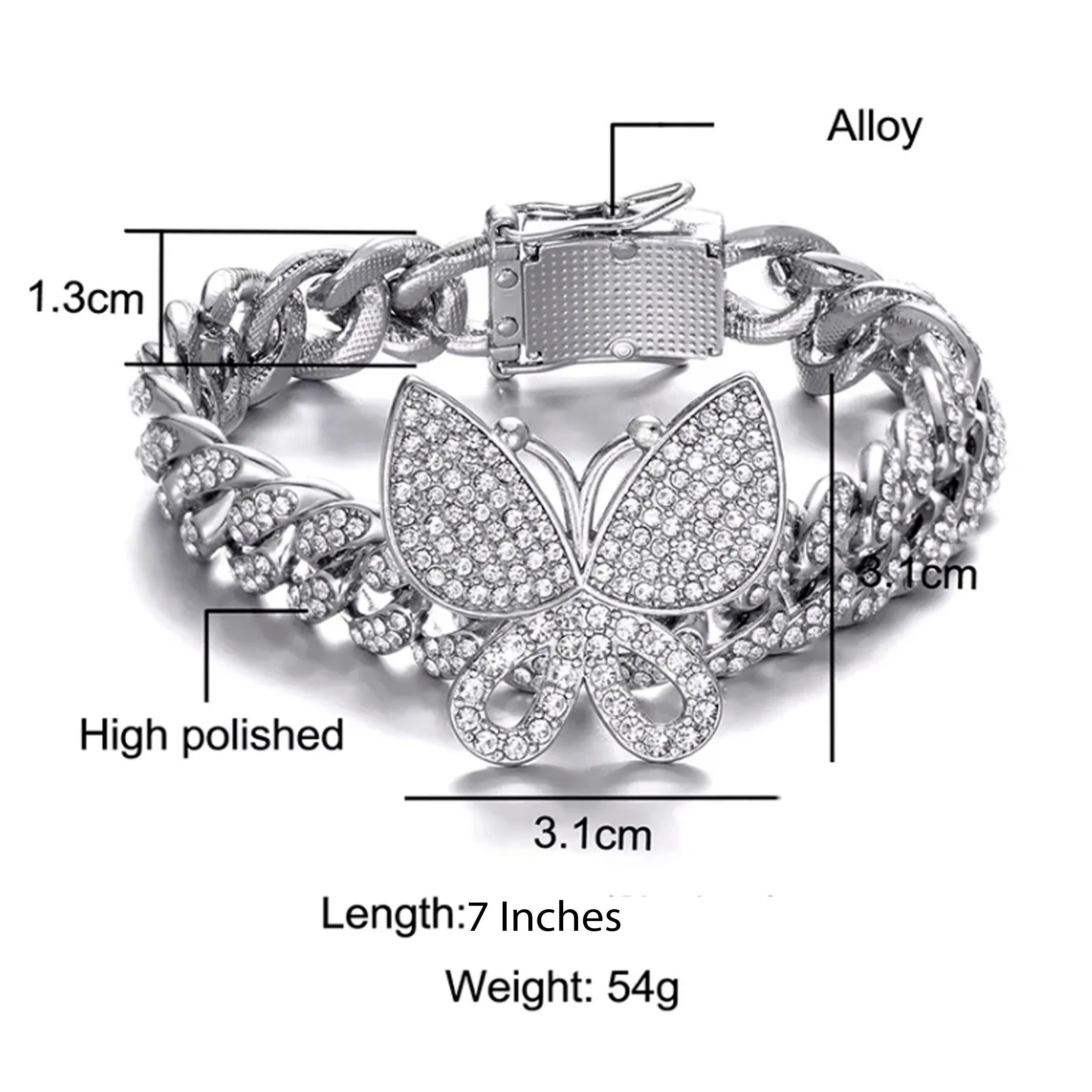 Butterfly Necklace | Butterfly Pendant | Butterfly Bracelet | Womens Iced Out Chain | Womens Cuban Chain | Womens Diamond Necklace | Jewelry