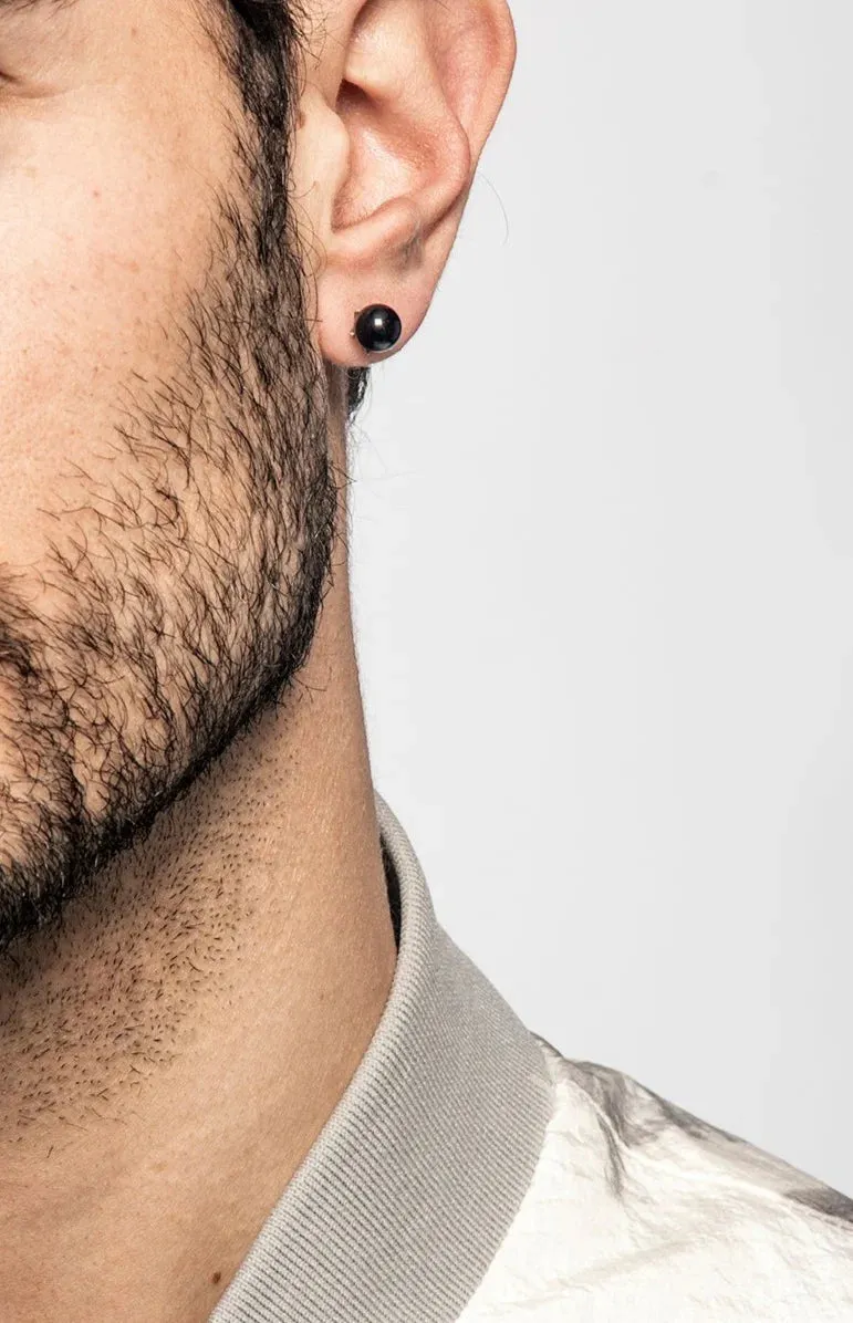 Calyx Mono Black Onyx Stud Earring