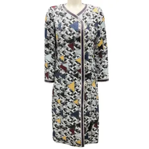 Chanel Black / White / Navy / Yellow 2016 Fantasy Tweed Coat