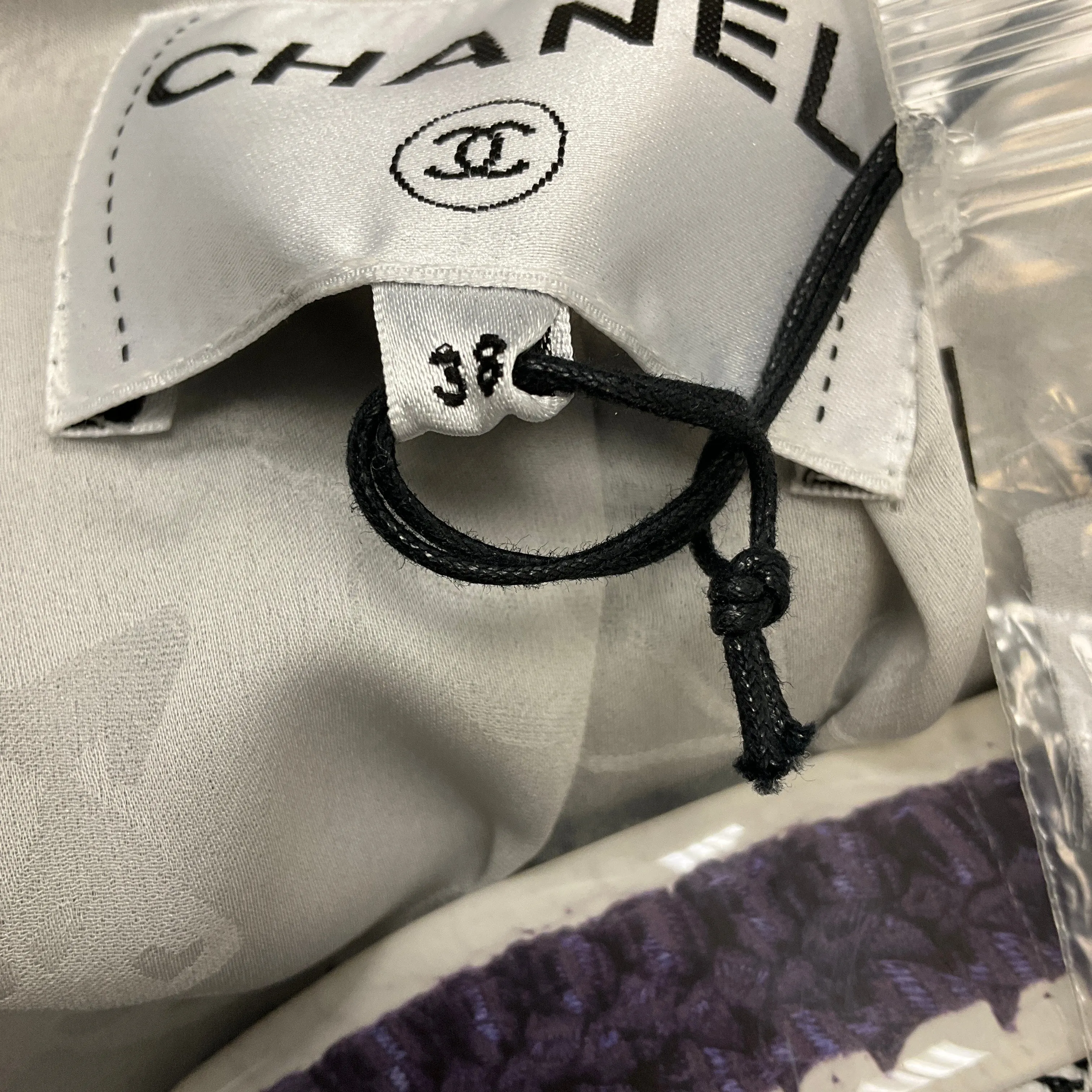 Chanel Black / White / Navy / Yellow 2016 Fantasy Tweed Coat