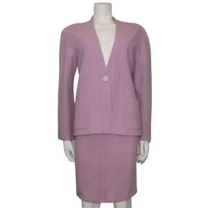 Chanel Lavender Wool Jacket & Skirt Set Circa 1990s