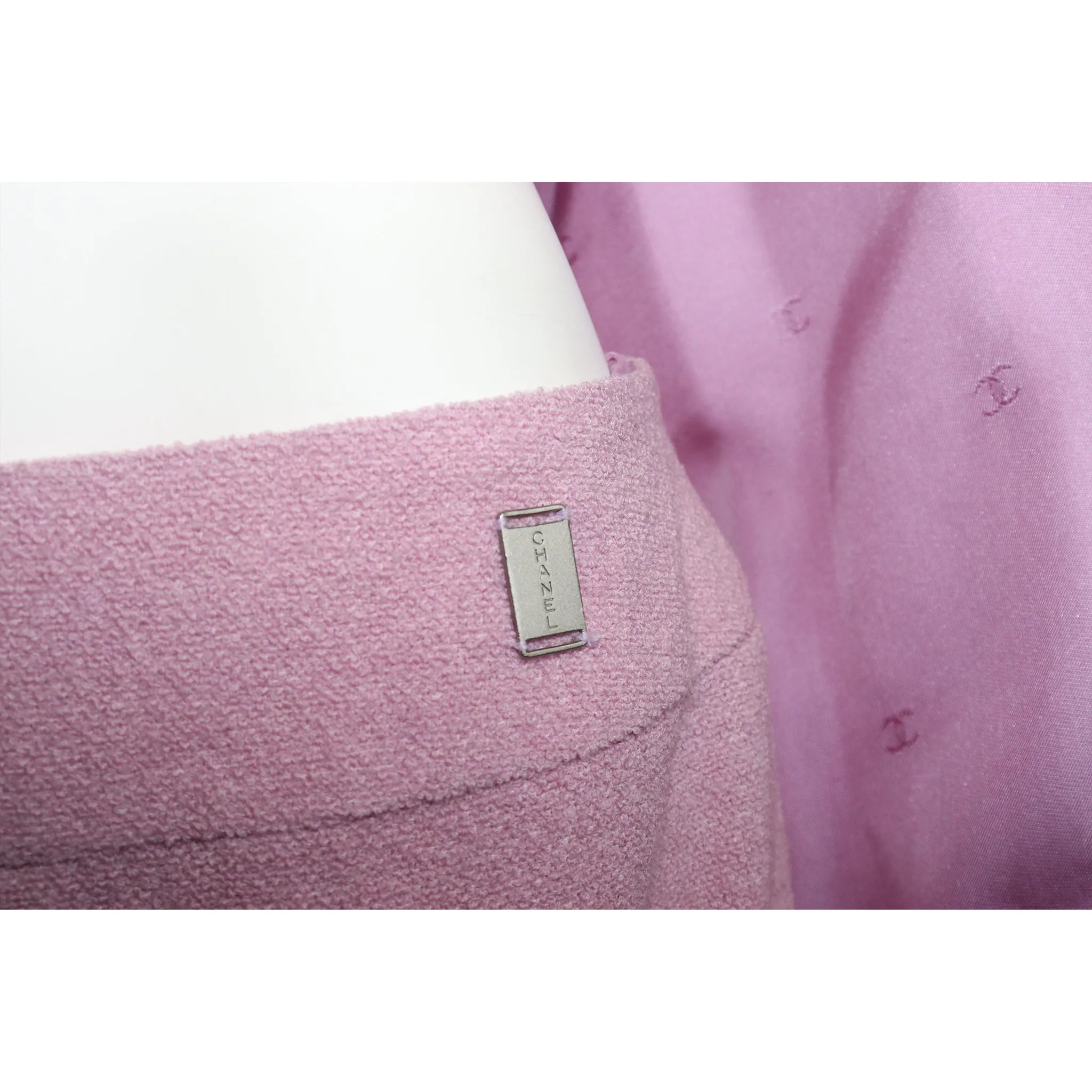 Chanel Lavender Wool Jacket & Skirt Set Circa 1990s