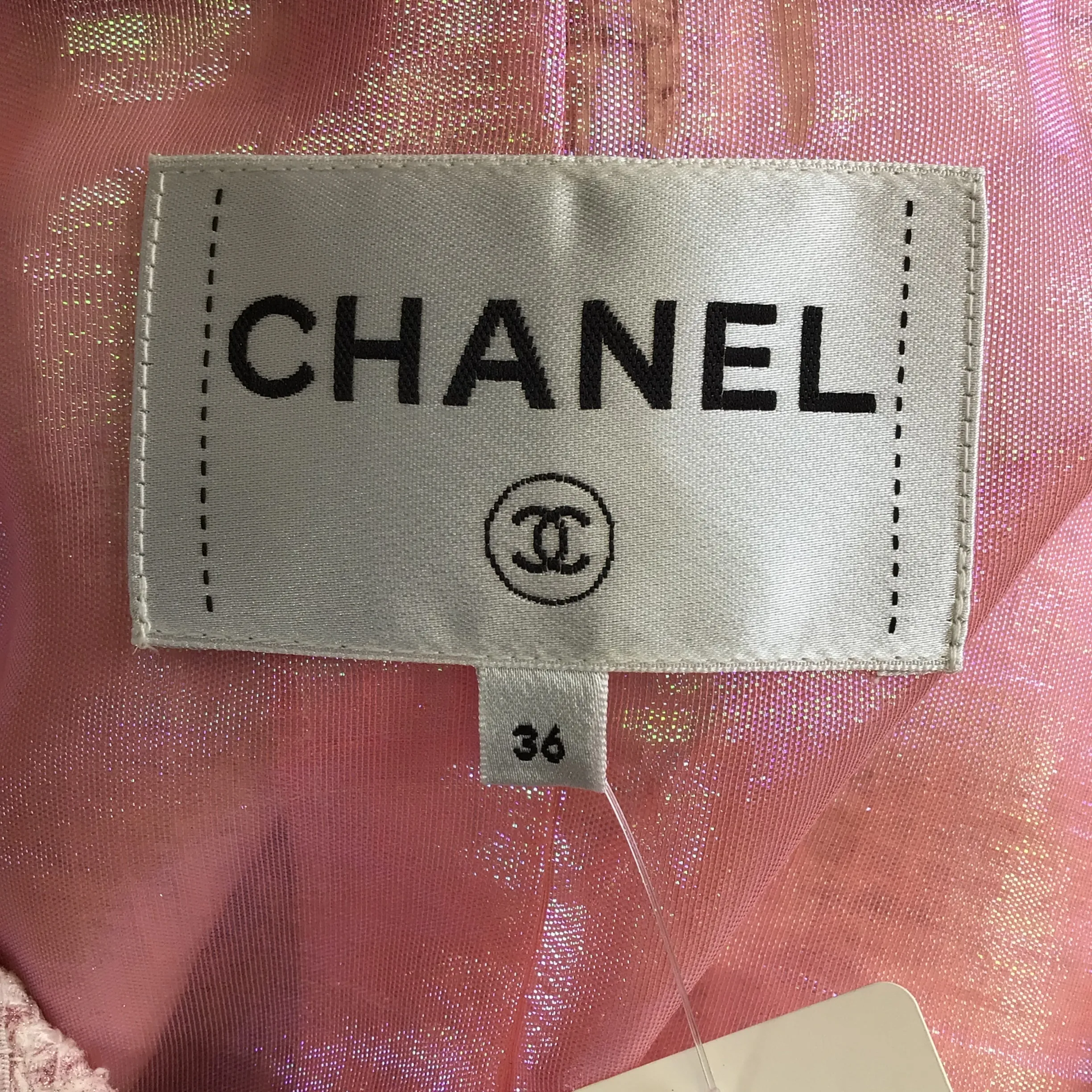 Chanel Light Pink / Ecru 2016 Three-Button Fantasy Tweed Coat