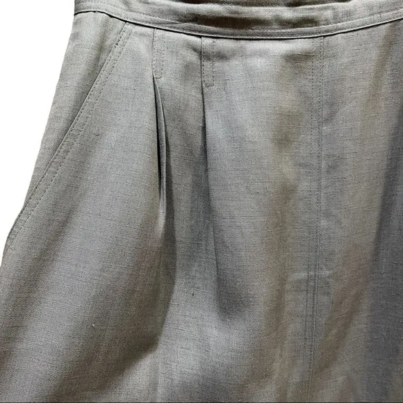 Christian Dior Vintage The Suit Gray Linen Rayon Blend Skirt Sz 10
