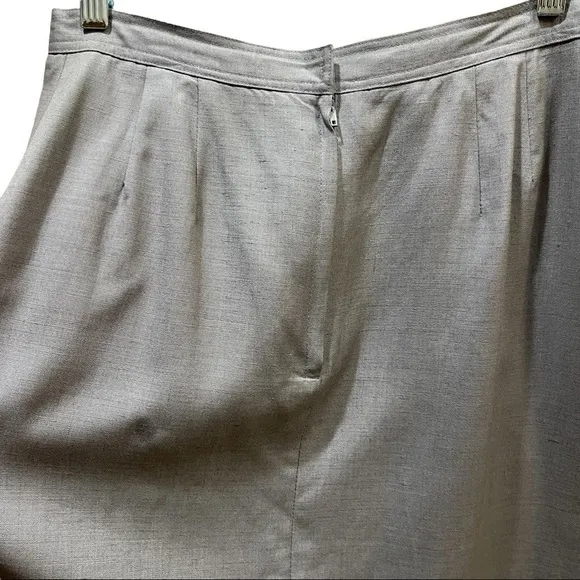 Christian Dior Vintage The Suit Gray Linen Rayon Blend Skirt Sz 10