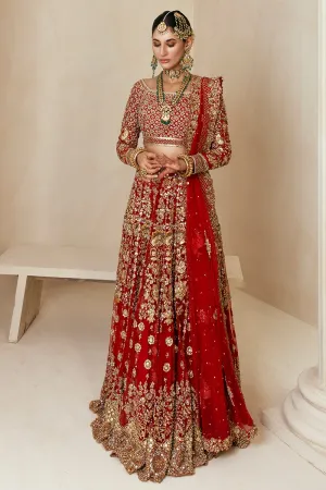 Classic Choli and Red Bridal Lehenga Pakistani #BS730