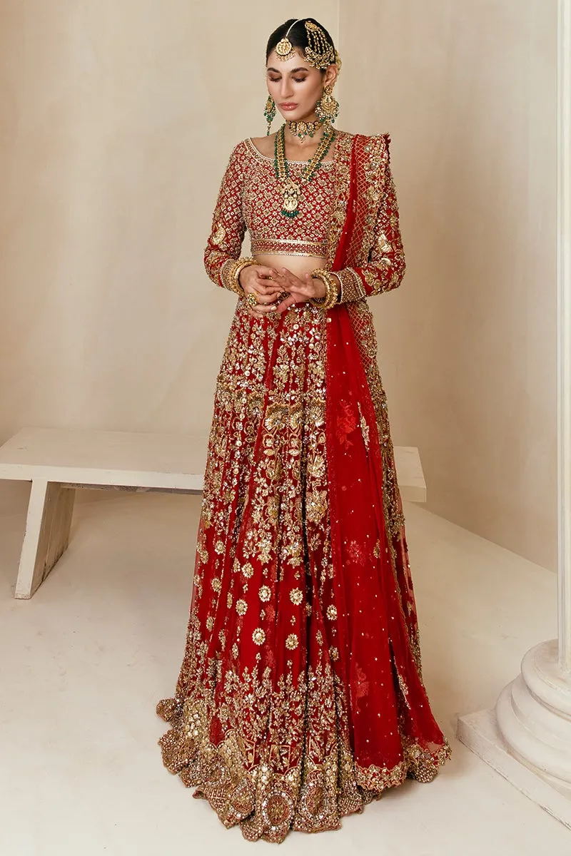 Classic Choli and Red Bridal Lehenga Pakistani #BS730
