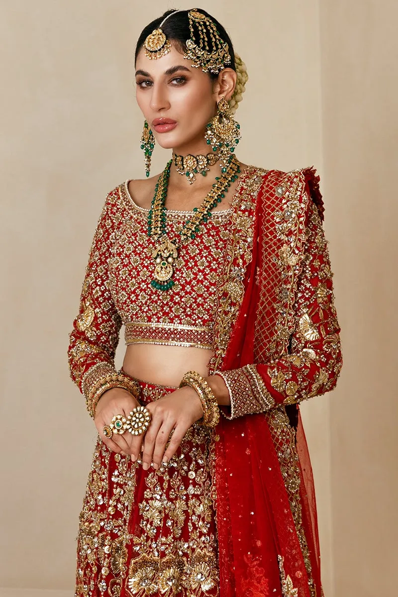 Classic Choli and Red Bridal Lehenga Pakistani #BS730
