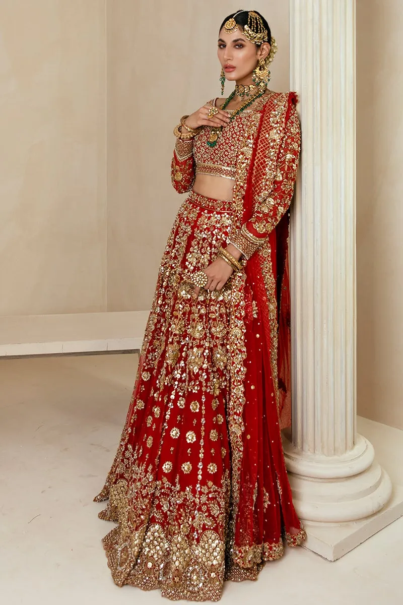 Classic Choli and Red Bridal Lehenga Pakistani #BS730