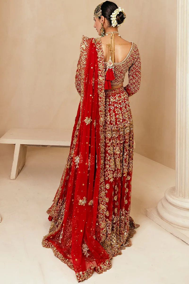 Classic Choli and Red Bridal Lehenga Pakistani #BS730