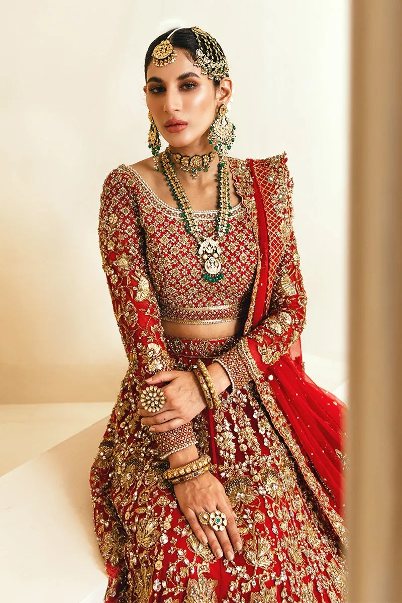 Classic Choli and Red Bridal Lehenga Pakistani #BS730