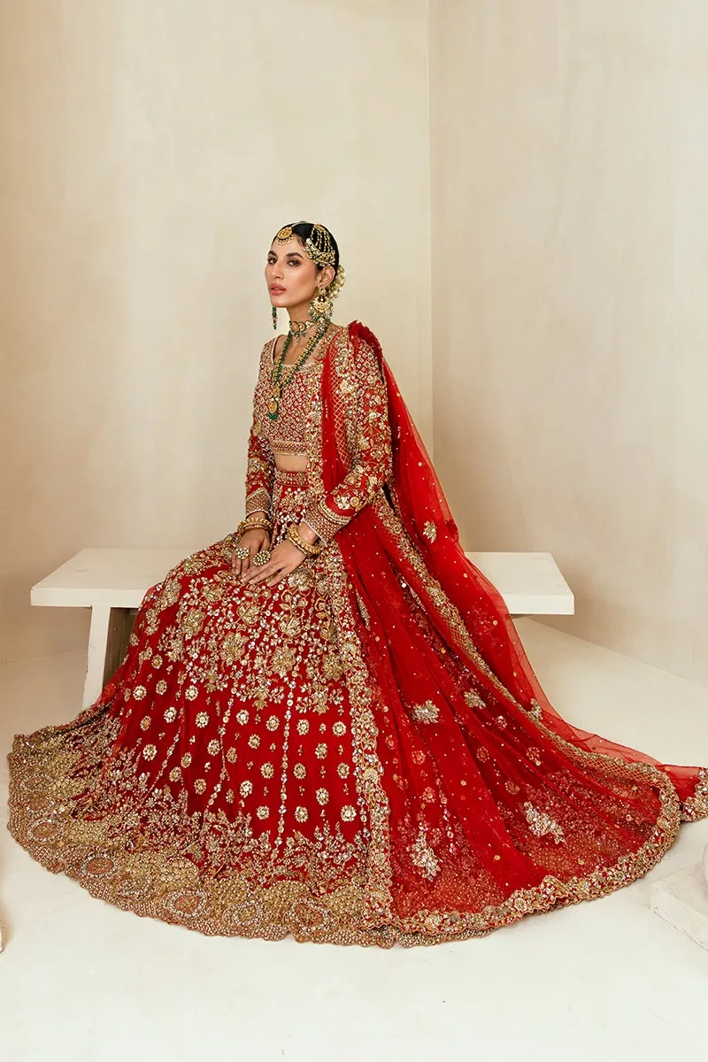 Classic Choli and Red Bridal Lehenga Pakistani #BS730