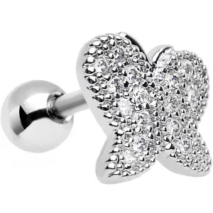Clear CZ Gem See You in Spring Butterfly Tragus and Cartilage Earring