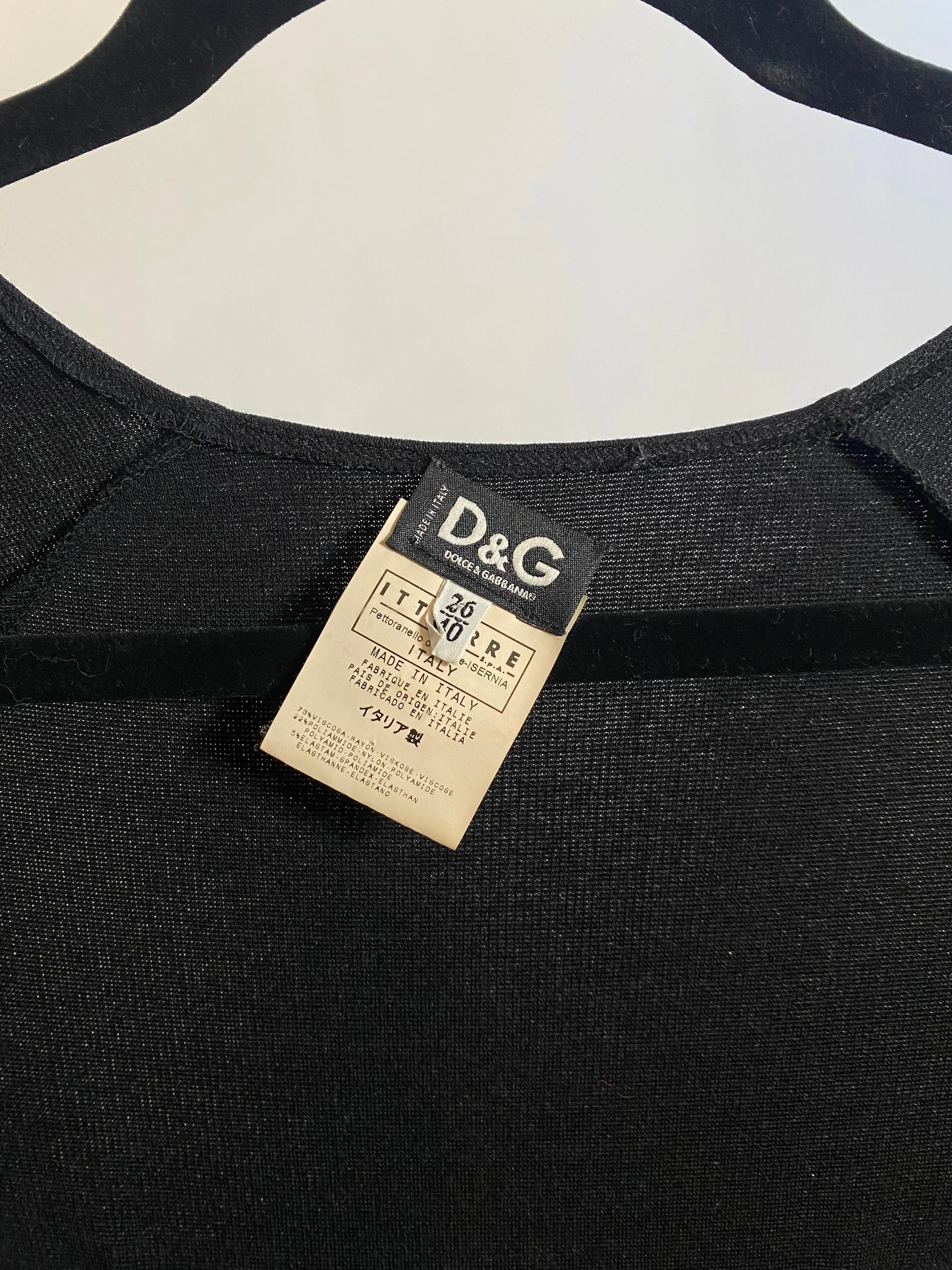 D&G Dolce & Gabbana Black Cutouts Dress SEXY 90s