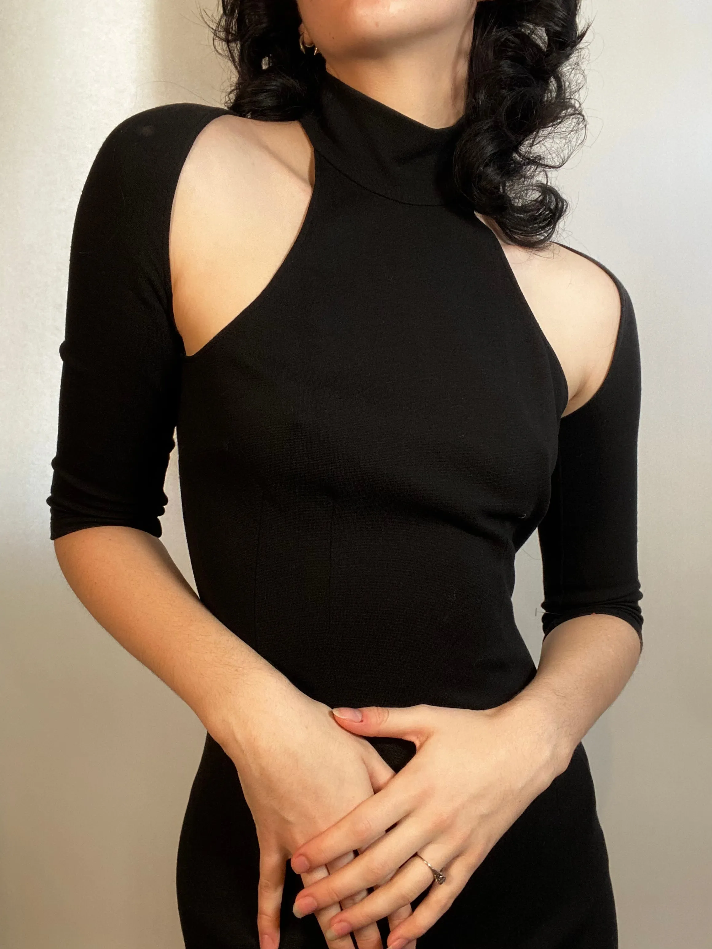 D&G Dolce & Gabbana Black Cutouts Dress SEXY 90s
