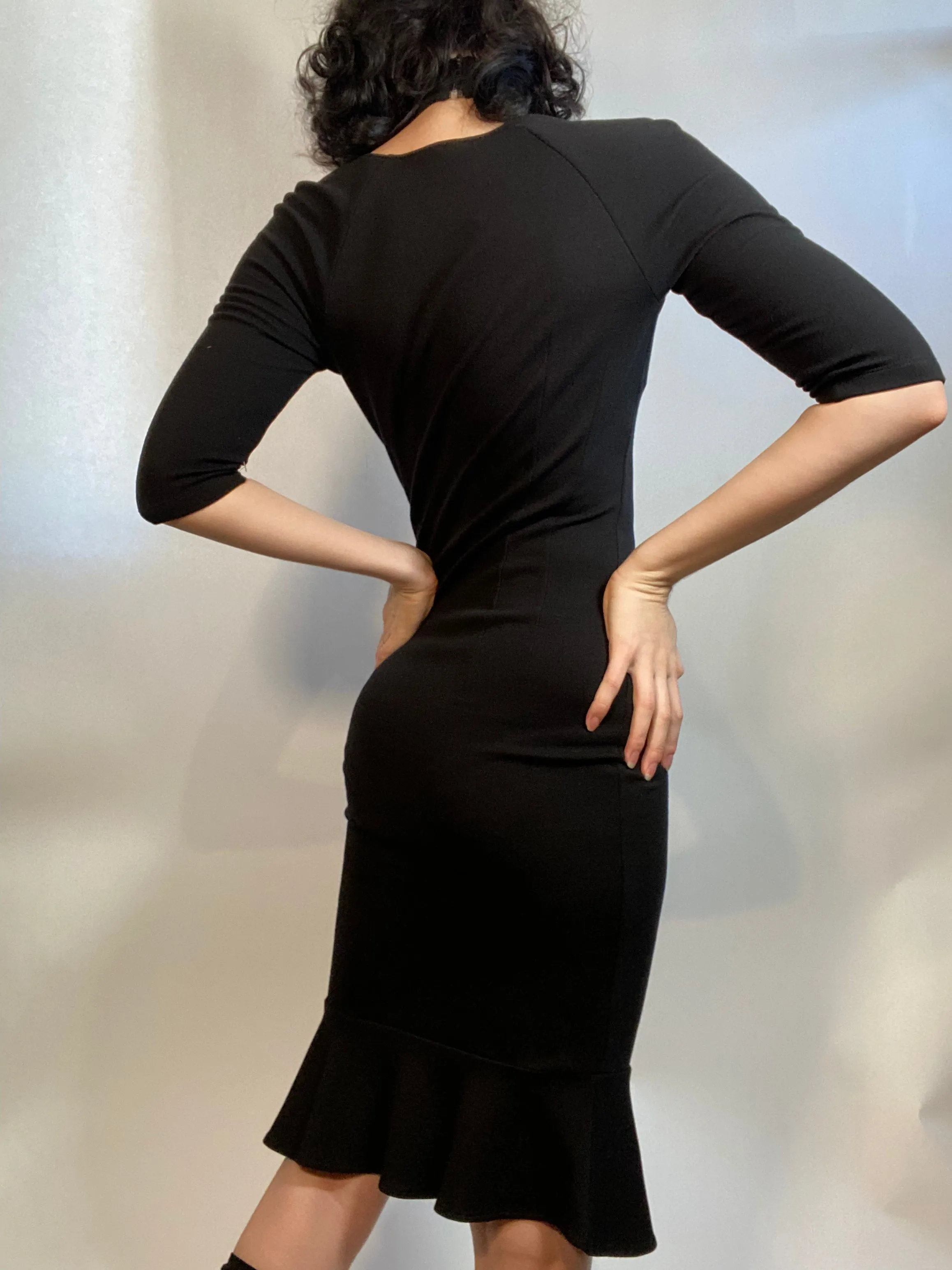 D&G Dolce & Gabbana Black Cutouts Dress SEXY 90s