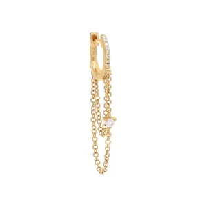 Diamond Chain Huggie Earring 14K