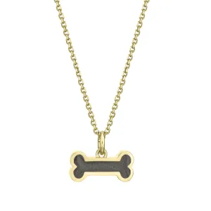 Dog Bone Cremation Necklace in 14K Yellow Gold