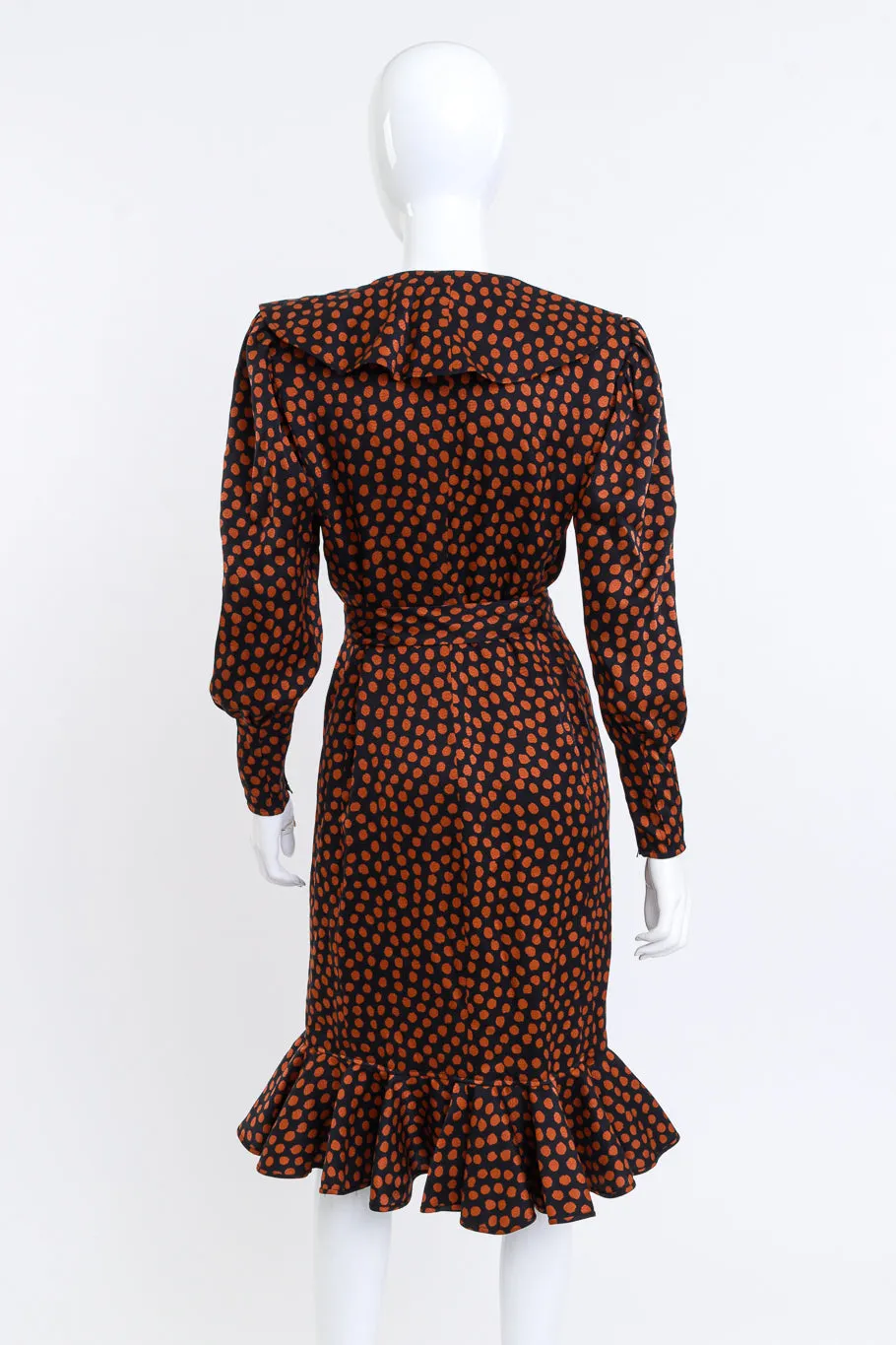 Dot Print Ruffle Dress