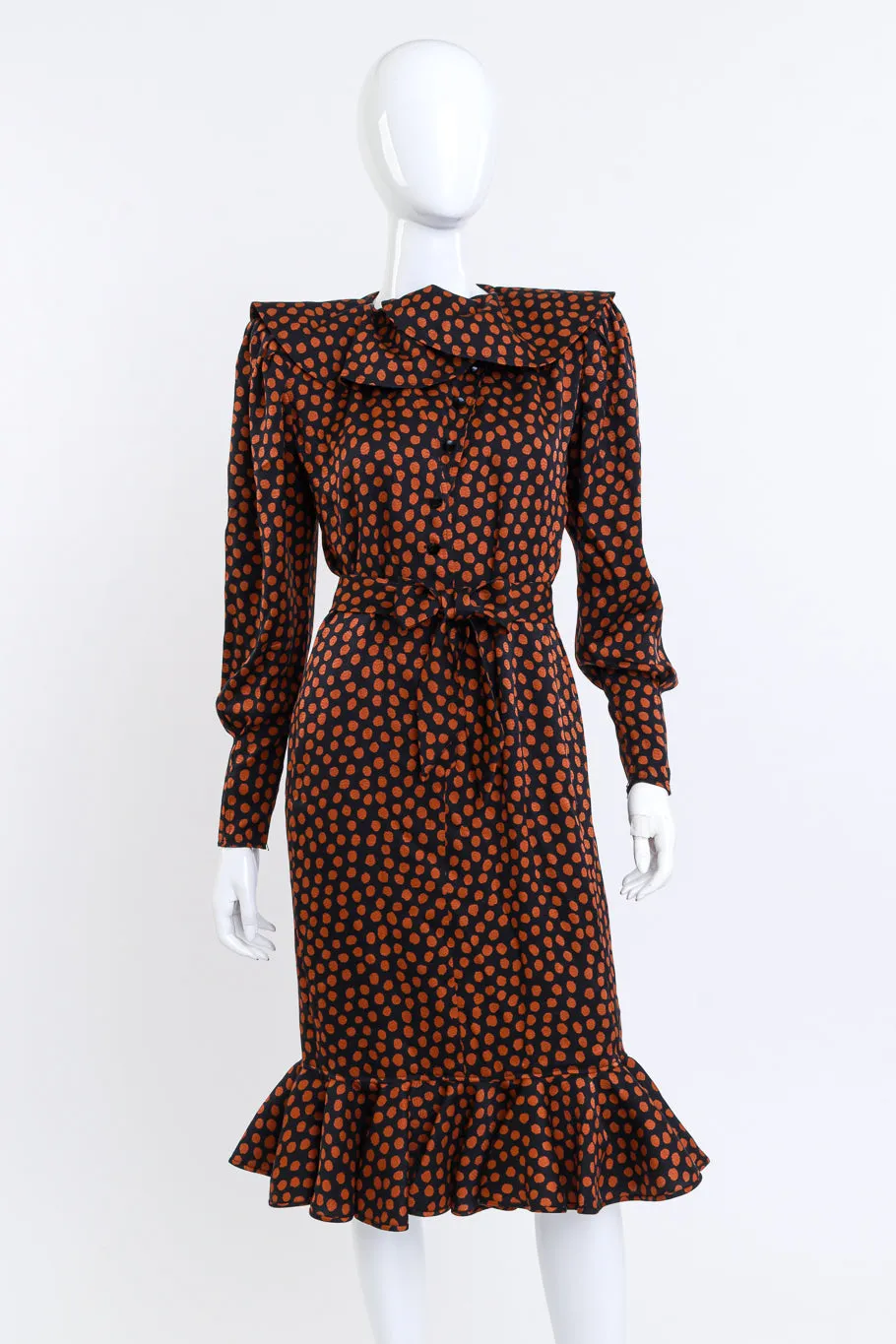 Dot Print Ruffle Dress
