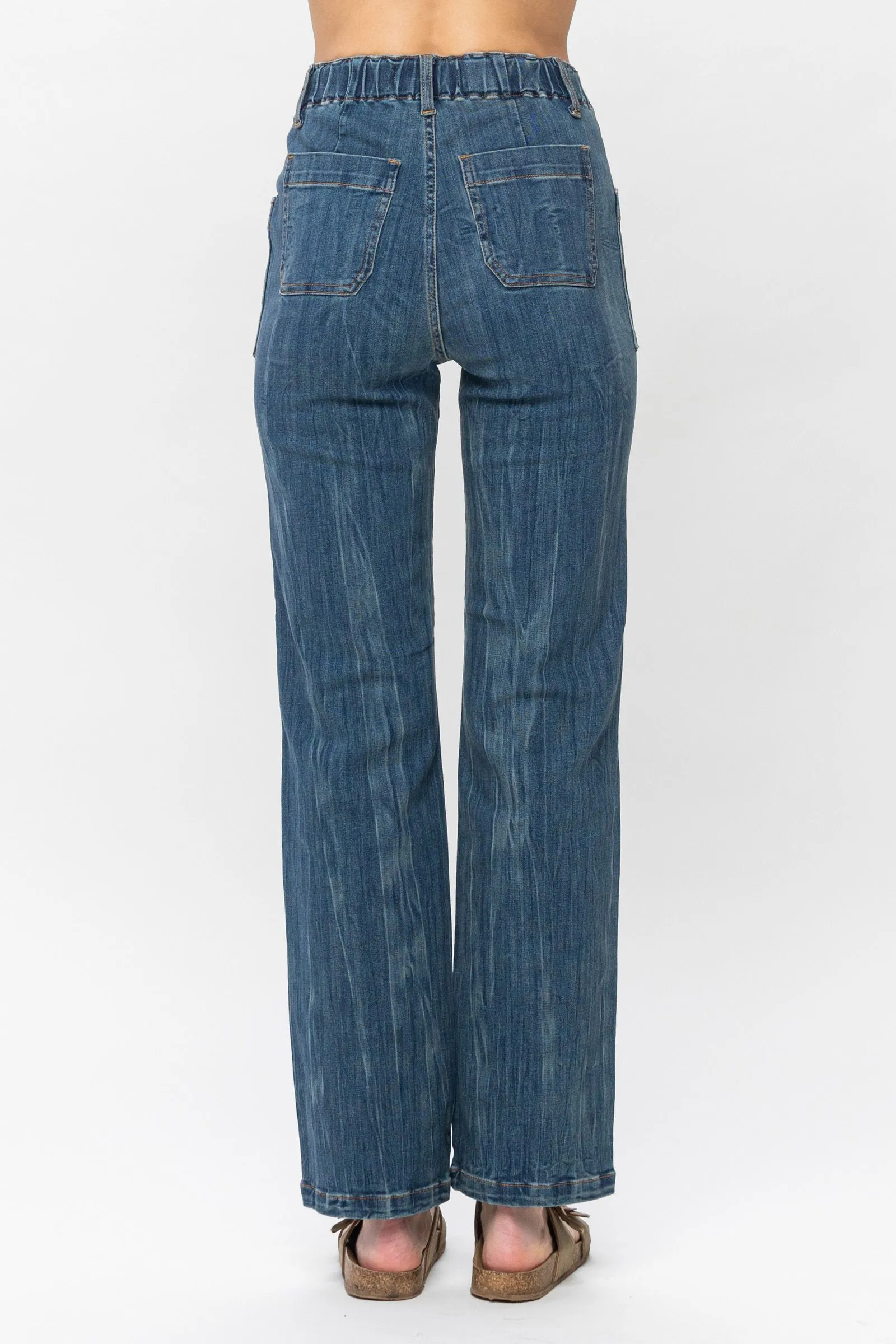 Elastic Vintage Straight Jean