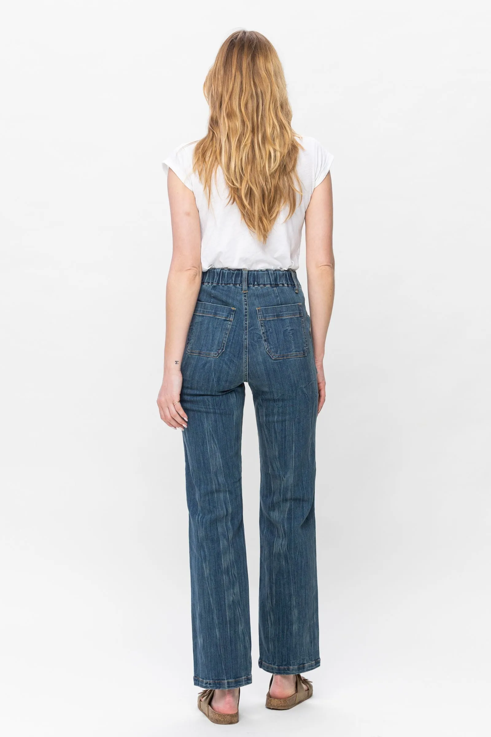Elastic Vintage Straight Jean