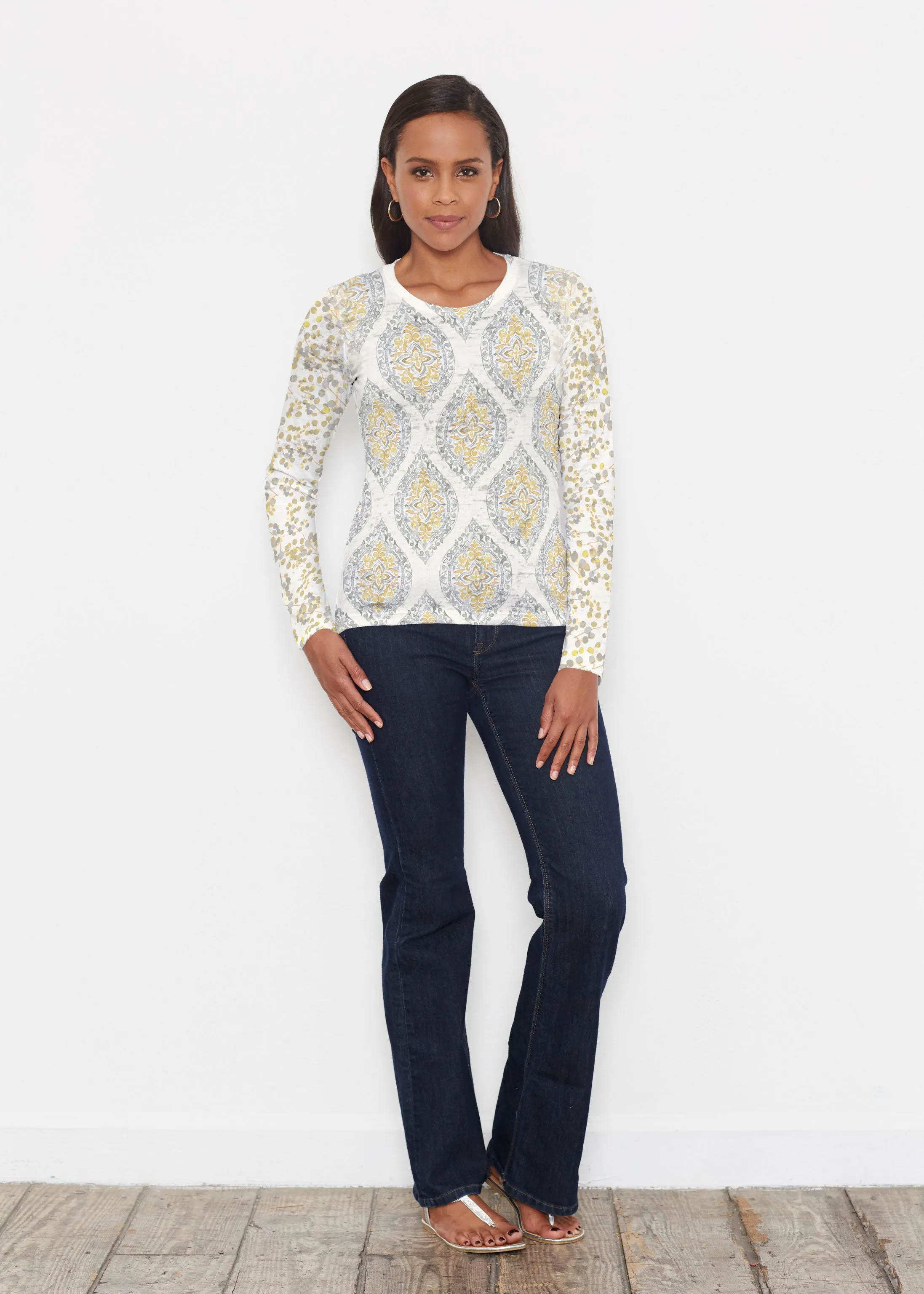 Etched Motif (8014) ~ Signature Long Sleeve Crew Shirt