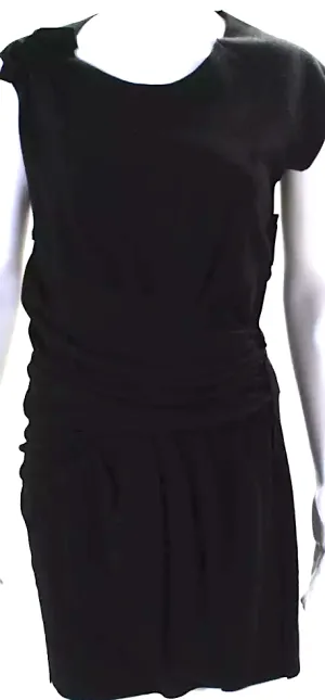 Etoile Isabel Marant Paris. Black Wool Ruched Dress