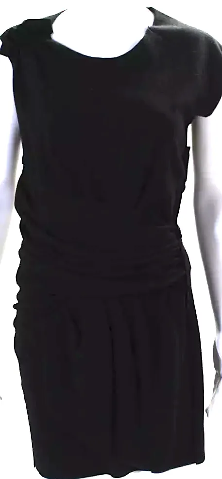 Etoile Isabel Marant Paris. Black Wool Ruched Dress