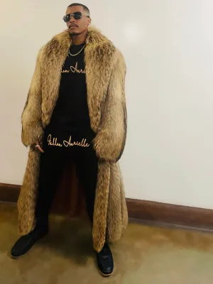 Fallon Aurielle Damage Racoon Fur Coat (Brown)