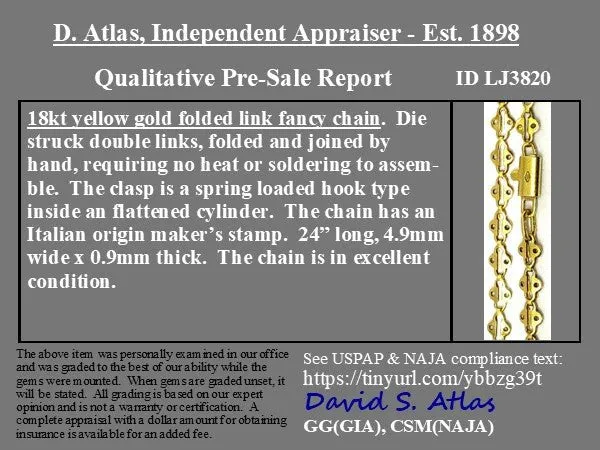 Fancy Vintage Die-Struck Link Chain, 18kt