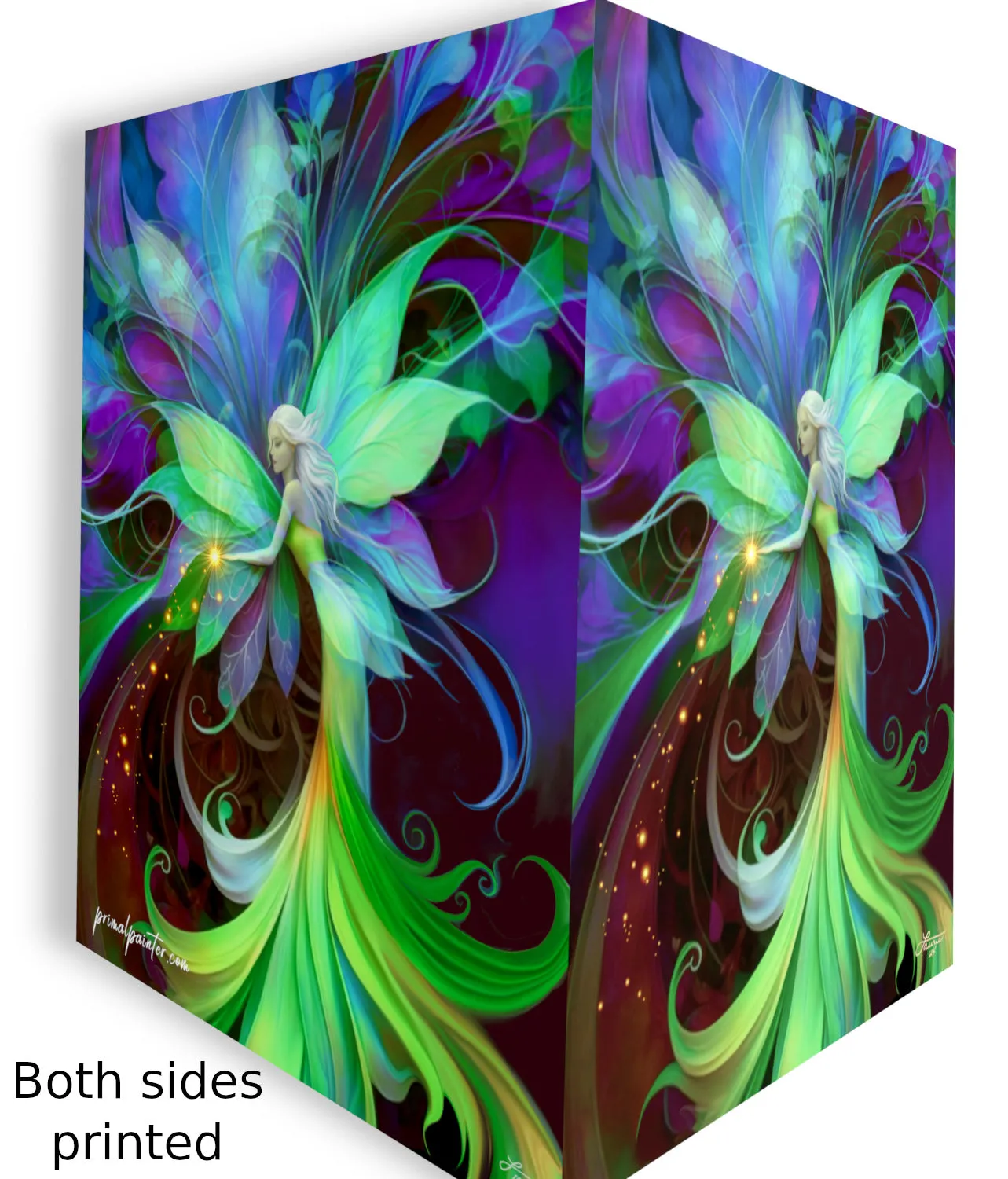 Fantasy Fairy Art Greeting Card, Flower Art Nouveau Birthday Notecard-"Flower Nymph"