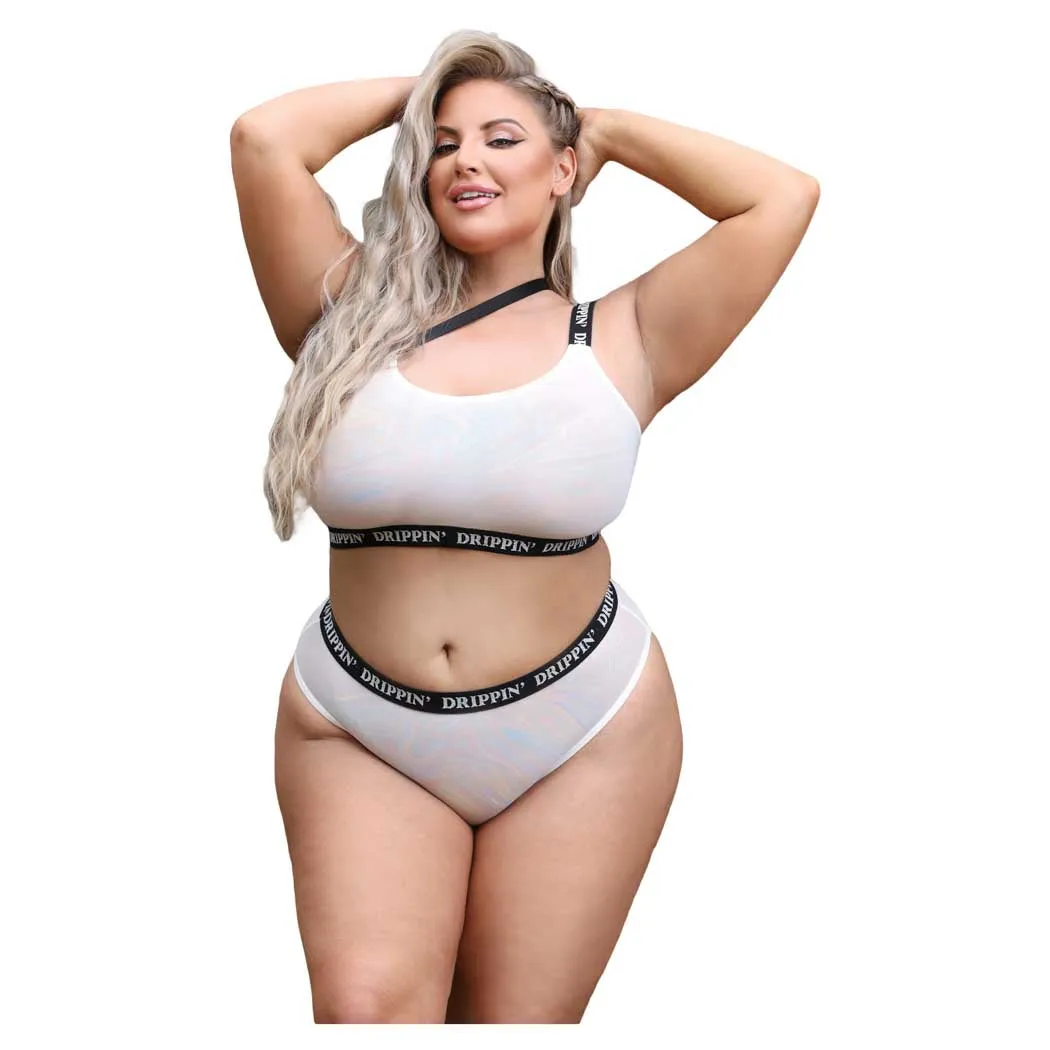 Fantasy Vibes Drippin' One-Shoulder Crop Top & Cheeky Panty
