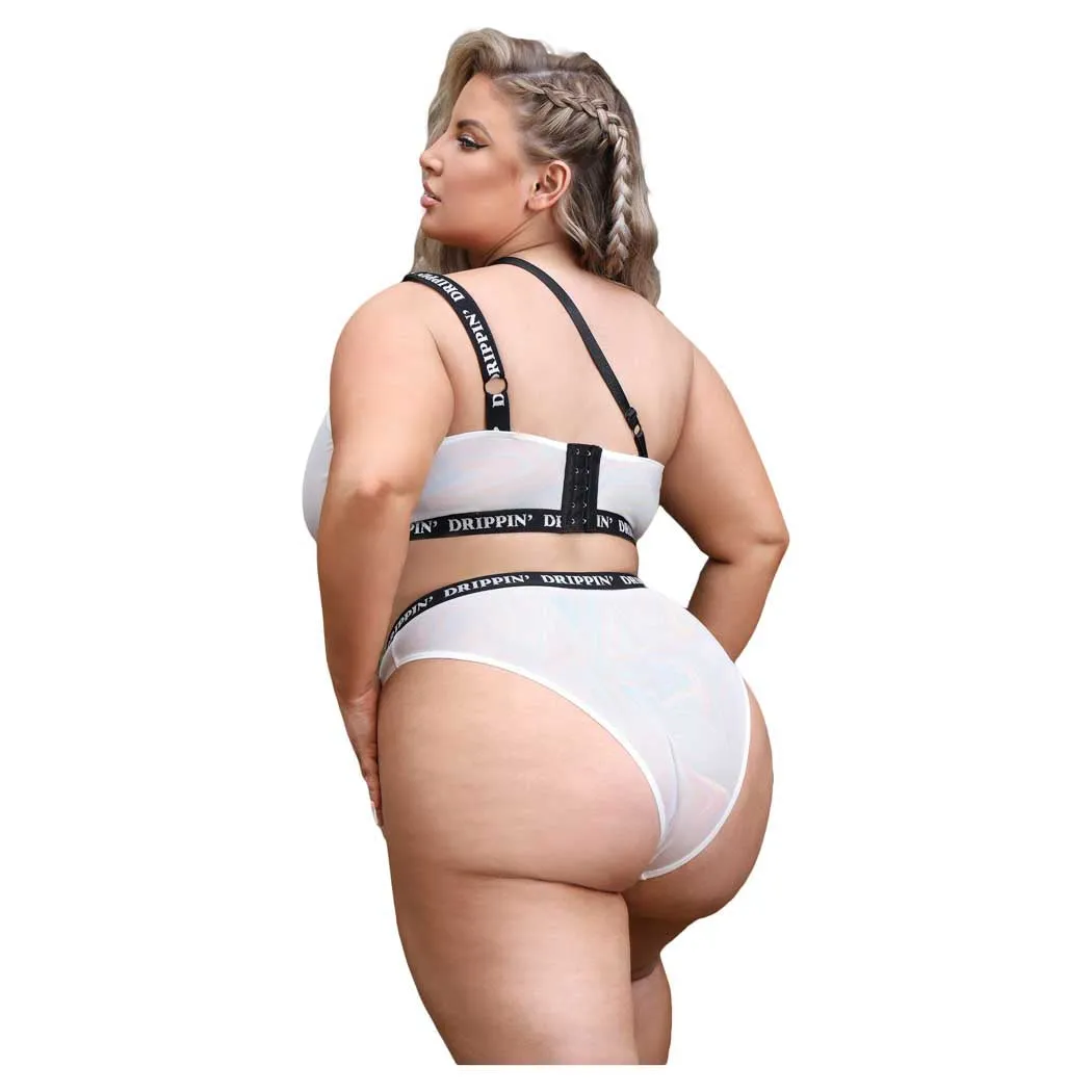 Fantasy Vibes Drippin' One-Shoulder Crop Top & Cheeky Panty