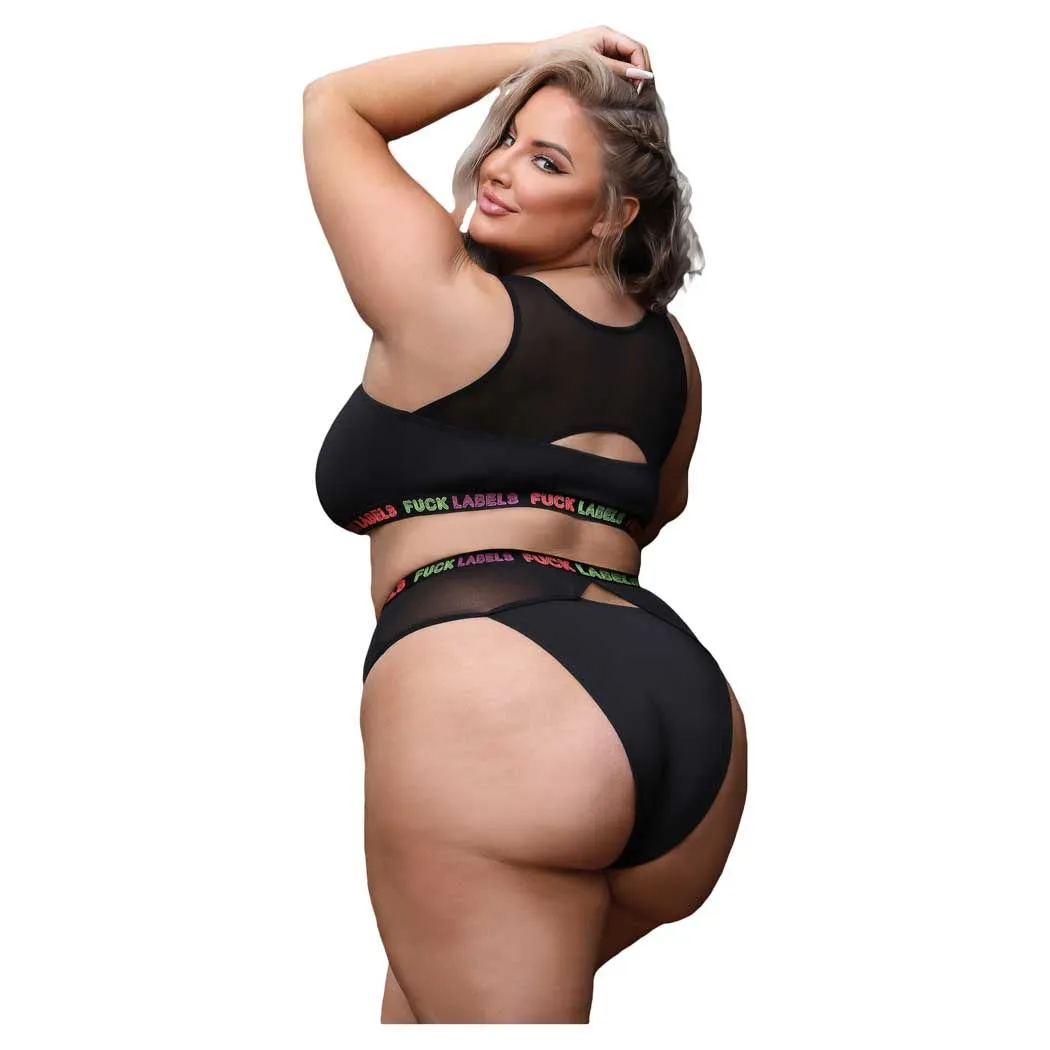 Fantasy Vibes Fuck Labels Crop Top and High Waist Bottoms