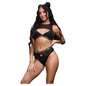 Fantasy Vibes Fuck Labels Crop Top and High Waist Bottoms