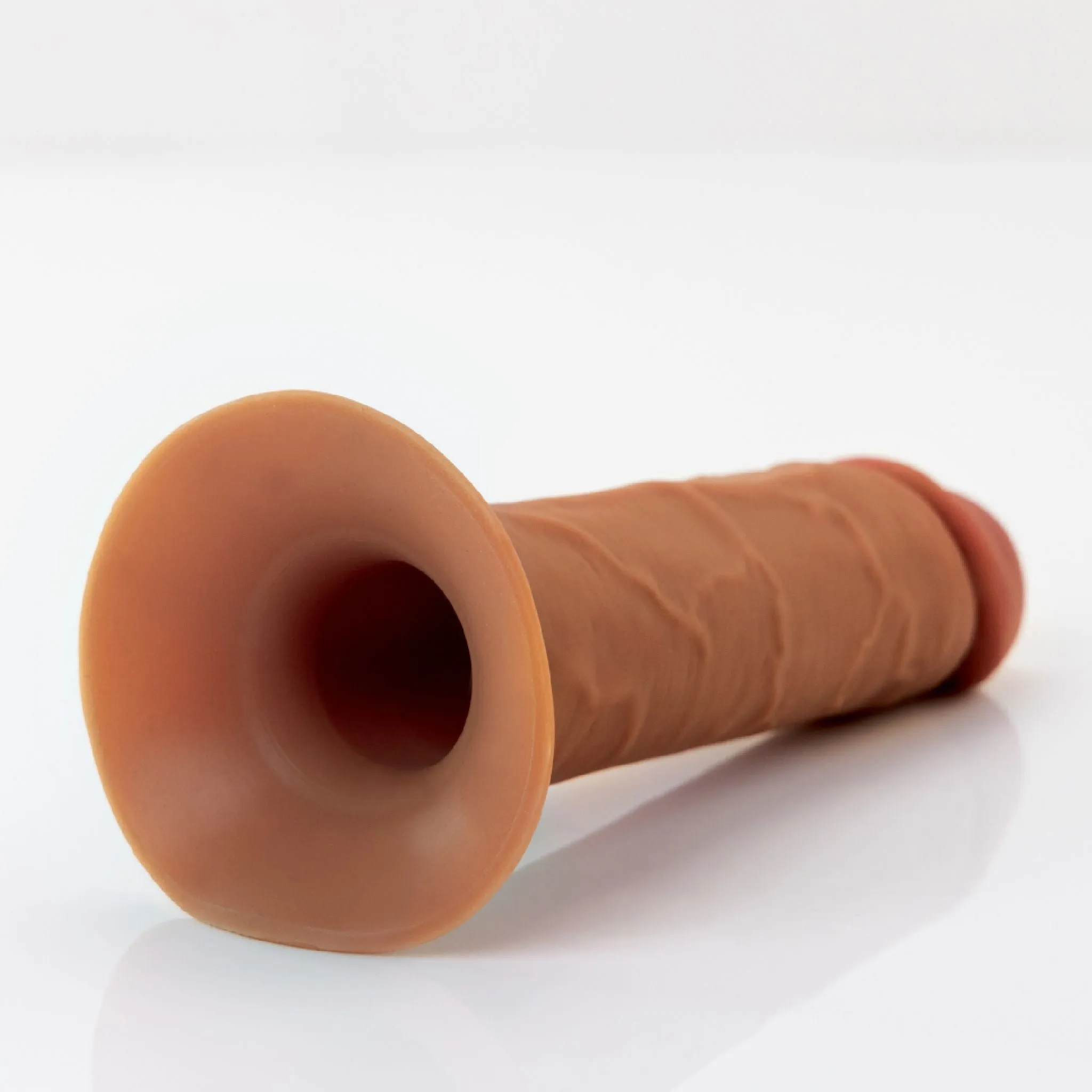 Fantasy X-Tensions Elite Hollow 8 Inch Silicone Dildo & Strap-On Harness - Chocolate