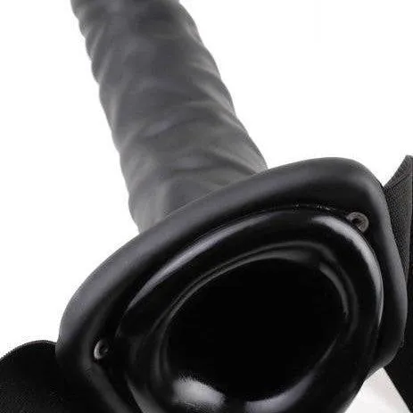 Fetish Fantasy 8 Inch Hollow Dildo & Strap-on Harness - Black