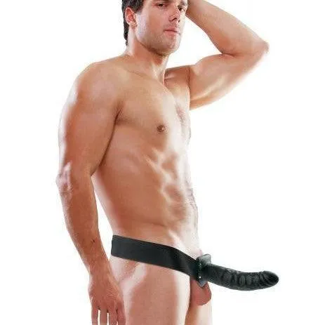 Fetish Fantasy 8 Inch Hollow Dildo & Strap-on Harness - Black