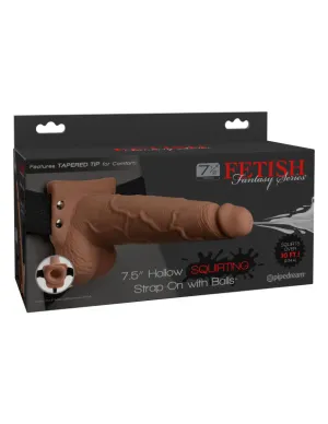 Fetish Fantasy Series 7.5" Hollow Ejaculating Strap-on With Balls -