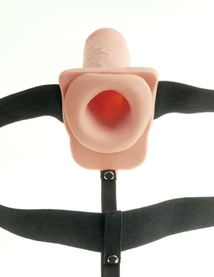 Fetish Fantasy Series 7" Hollow Rechargeable Strap-on With Balls - Flesh