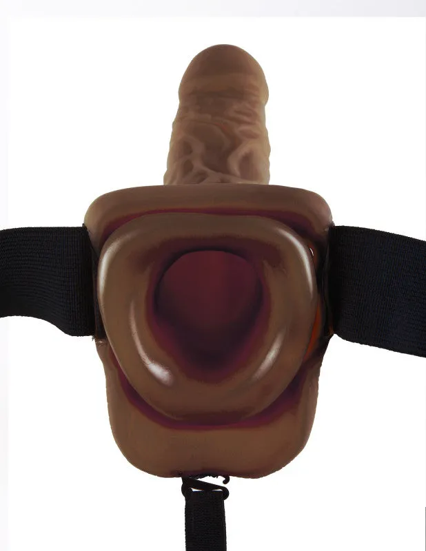 Fetish Fantasy Series 9 Inch Hollow Strap-on With Balls - Brown