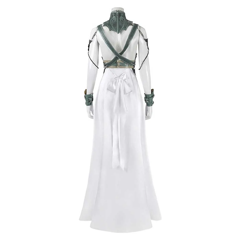 Final Fantasy VII Aerith Tifa Yuffie White Gold Saucer Dress Cosplay Costume Outfits Halloween Carnival Suit