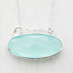 Floating Aqua Chalcedony Necklace