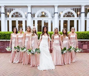 Floor Length Mermaid Long Sequin Bridesmaid Dresses Sweetheart